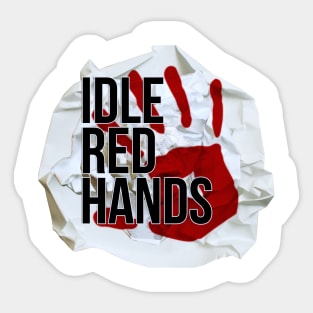 Idle Red Hands Crumple Logo Sticker